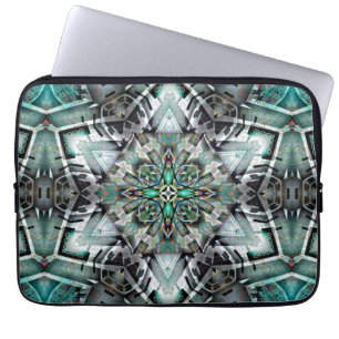 Hexagon mit Banner und Graffiti, digital Laptopschutzhülle