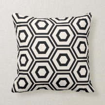 Hexagon-Muster-Elfenbein auf Schwarzem