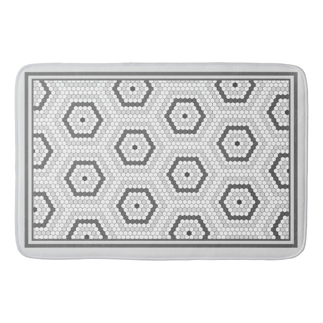 Hexagon Penny Tile Hex Tile Muster Badematte (Vorderseite)