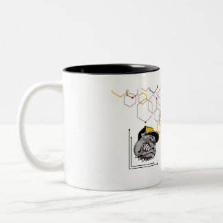 Hexagon-Pitti zweifarbige Tasse gespiegelt
