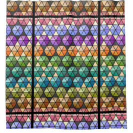 Hexagon Quilt Muster Warm Vibrannte Rainbow Colors Duschvorhang