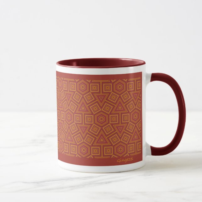 Hexagon Terracotta Tile Look Tasse (Rechts)