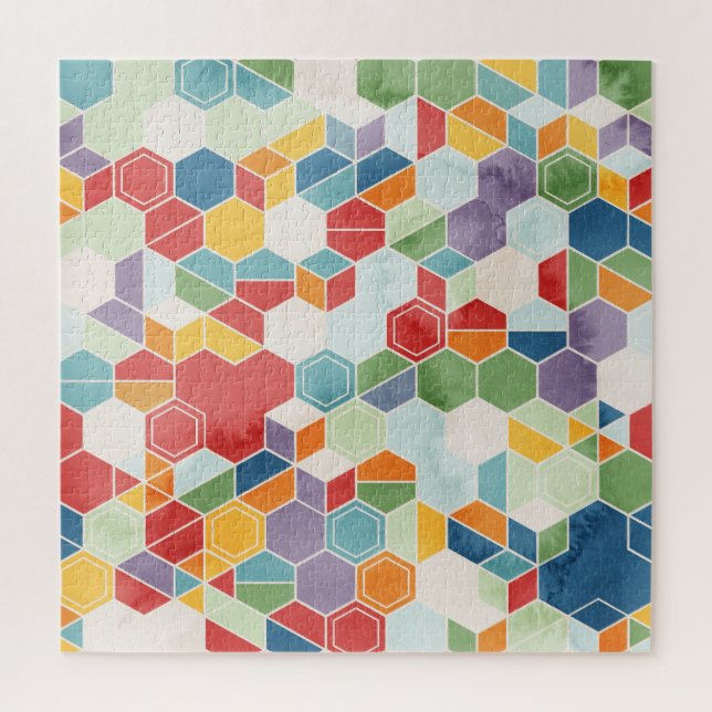 Hexagon Wasserfarbe, Random Mosaik. Puzzle (Vertikal)