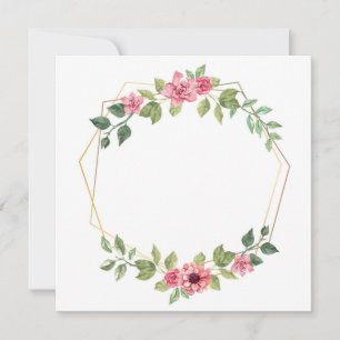 Hexagon with flowers and leaves