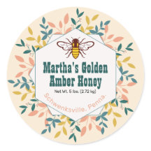 Hexagon Wreath Antique White Honey Jar