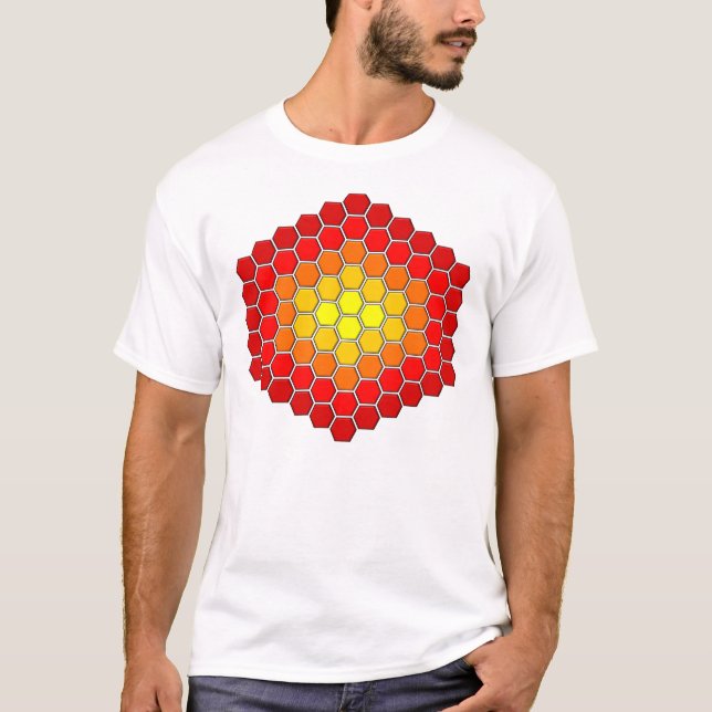 Hexagon-/Würfel-Muster-T - Shirt (Vorderseite)