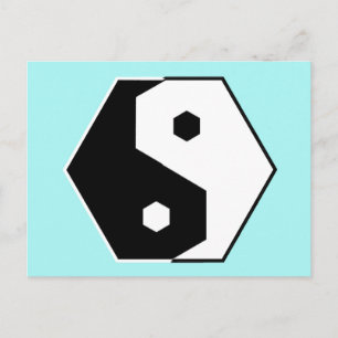 Hexagon Yin Yang Postcard Postkarte