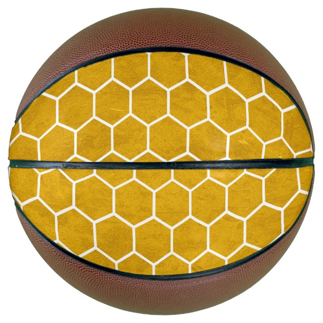 Hexagonal-Hexagon-Muster gelb Basketball (Vorderseite)