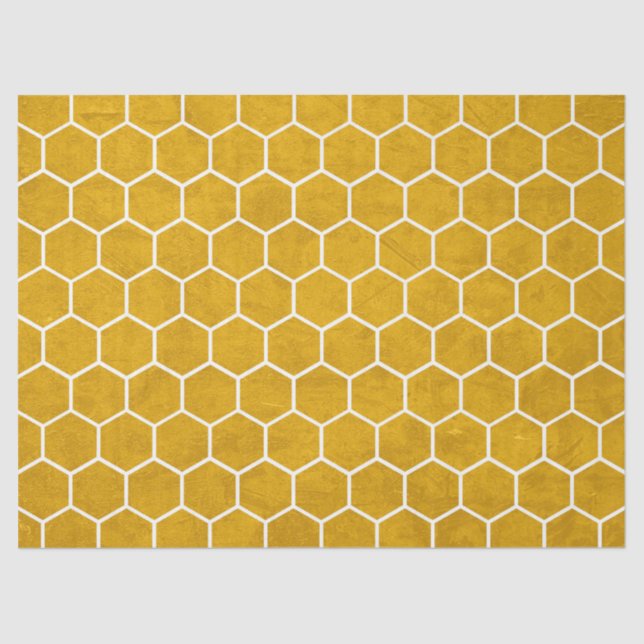 Hexagonal-Hexagon-Muster gelb Seidenpapier (Vorderseite)