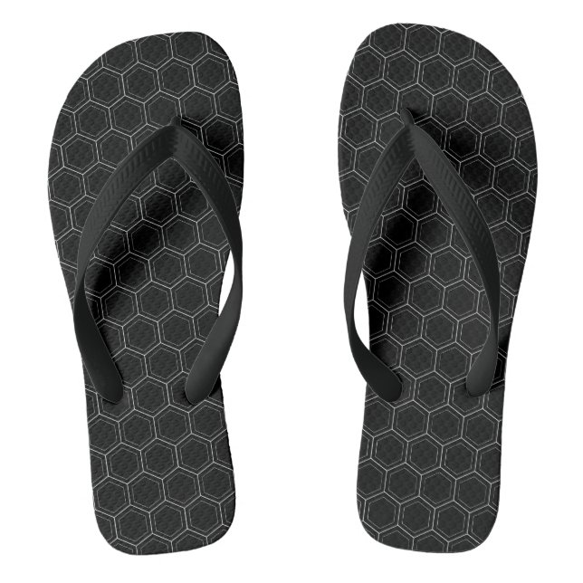 Hexagonal-japanisches traditionelles weißes Linien Flip Flops (Fußbett)