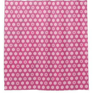 Hexagonal Kimono Print, Burgund und Rosa Duschvorhang