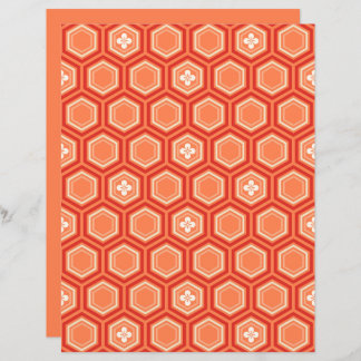 Hexagonal Kimono Print, Mandarin Orange