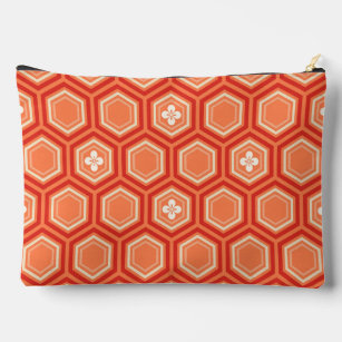 Hexagonal Kimono Print, Mandarin Orange Zubehörtasche