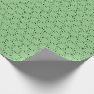 Hexagonale japanische Traditionelles Muster schwar Geschenkpapier
