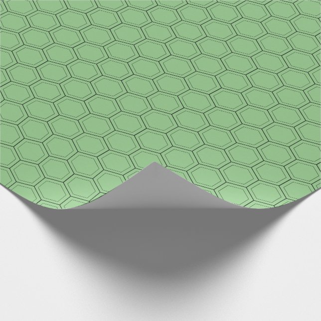 Hexagonale japanische Traditionelles Muster schwar Geschenkpapier (Ecke)