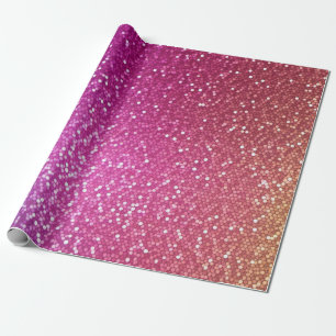 Hexagonaler Glitzer Rainbow Gradient Geschenkpapier