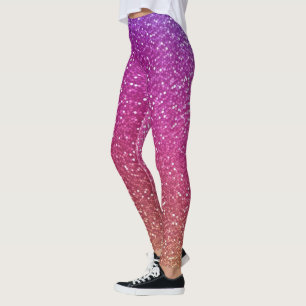 Hexagonaler Glitzer Rainbow Gradient Leggings