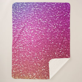 Hexagonaler Glitzer Rainbow Gradient Sherpadecke