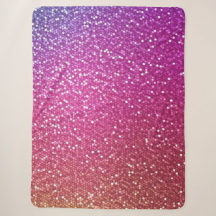 Hexagonaler Glitzer Rainbow Gradient Sherpadecke