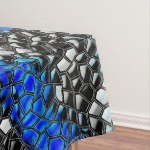 Hexagonalmosaik oder Fisch, schwarz bis königsblau Tischdecke