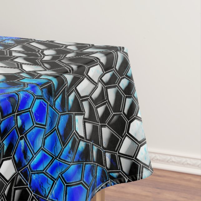 Hexagonalmosaik oder Fisch, schwarz bis königsblau Tischdecke (Beispiel)