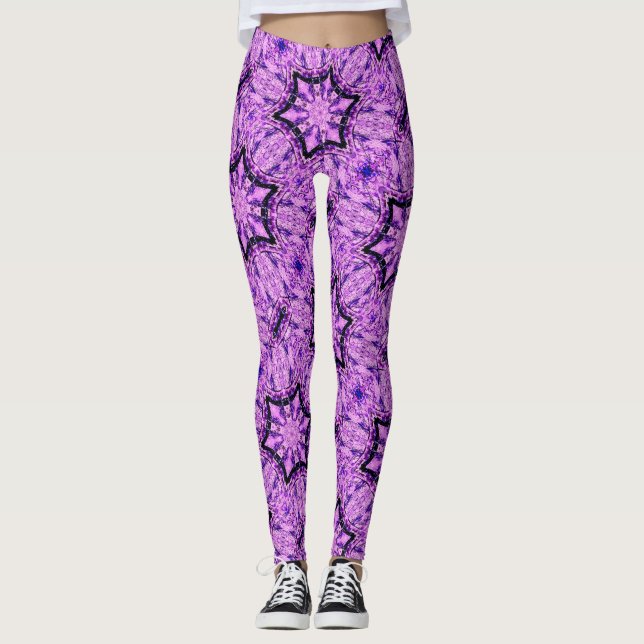 Hexagone lila leggings (Vorderseite)