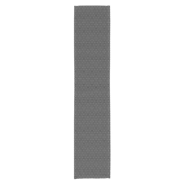 Hexagone masern geometrisches Muster Kurzer Tischläufer (Vorderseite)