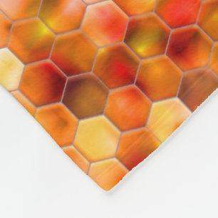 Hexagonmosaik an Stellen in rötlichen Tönen werfen Fleecedecke