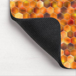 Hexagonmosaik an Stellen in rötlichen Tönen werfen Mousepad