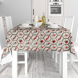 Hexágonos y motivos vegetales tischdecke