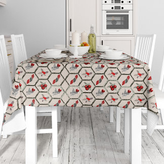 Hexágonos y motivos vegetales tischdecke
