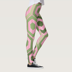 Hexagons und Streifen - Frühjahrsblüten Leggings