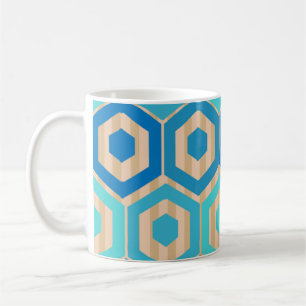 Hexagons und Streifen - Meer und Sand Kaffeetasse