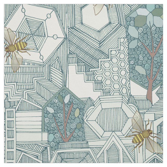 Hexagonstadt Stoff (Muster)