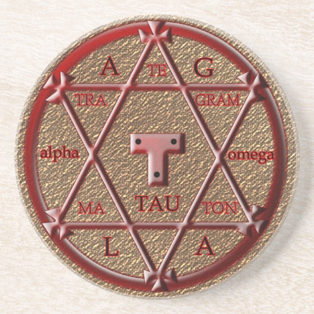 Hexagram von solomon sandstein untersetzer (Vorne)