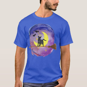 Hexchy Black Cat Halloween Night Skyfor Kids Fraue T-Shirt