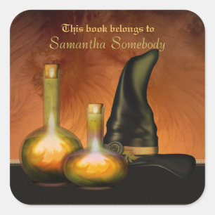 Hexchy-Buchzeichen-Bibliothekskleber Quadratischer Aufkleber