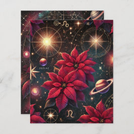 Hexchy Celestial Skies Poinsettia Scrapbook Paper