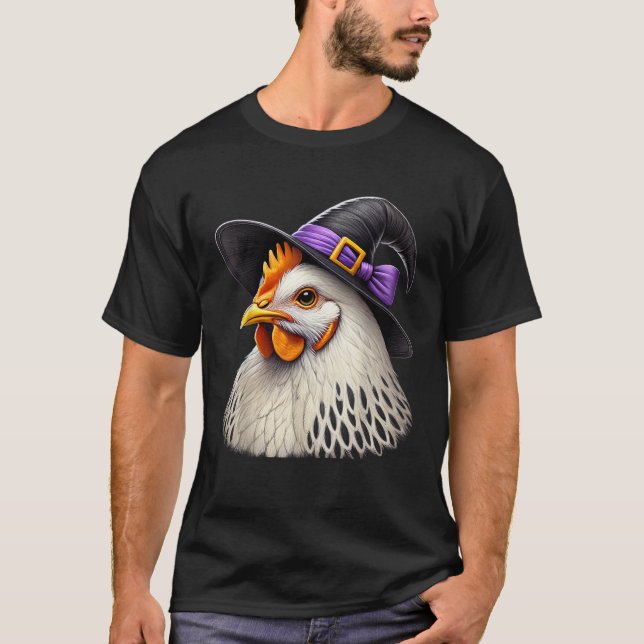Hexchy Chicken Funny Chicken Lover Halloween Spook T-Shirt (Vorderseite)