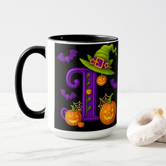 Hexchy Halloween Initial "I"-Tasse Tasse (Mit Donut)