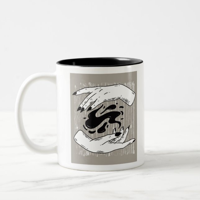 Hexchy Hands Zweifarbige Tasse (Links)