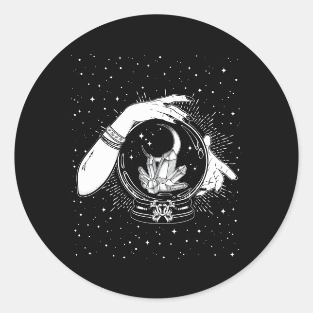 Hexchy Mystic Crystal Ball Sinti und Roma Fortune  Runder Aufkleber (Vorderseite)