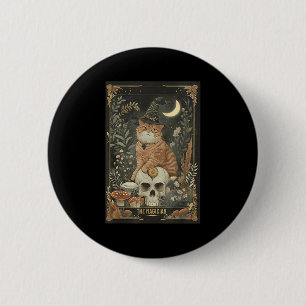 Hexchy Niedlich Cat Tarot Card Gothic Cotattecore  Button