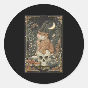 Hexchy Niedlich Cat Tarot Card Gothic Cotattecore Runder Aufkleber