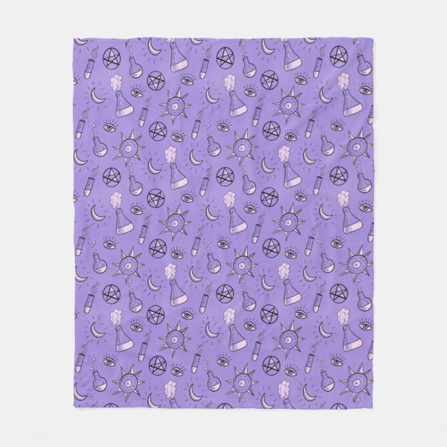 Hexchy Occult Symbols Pattern - Mystical Magic Fleecedecke (Vorderseite)