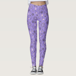 Hexchy Occult Symbols Pattern - Mystical Magic Leggings