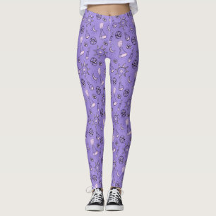 Hexchy Occult Symbols Pattern - Mystical Magic Leggings