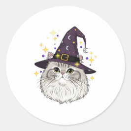 Hexchy Persian - Fluffy Persian Cat Halloween Runder Aufkleber