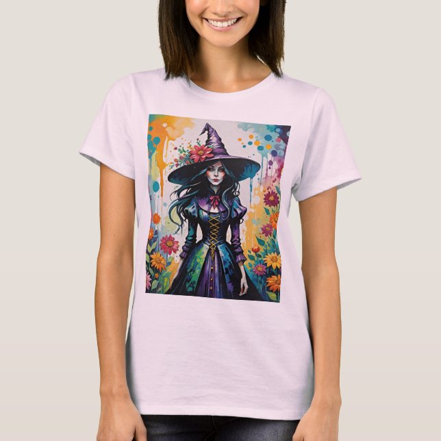 Hexchy Surreal Floral Halloween T-Shirt (Vorderseite)