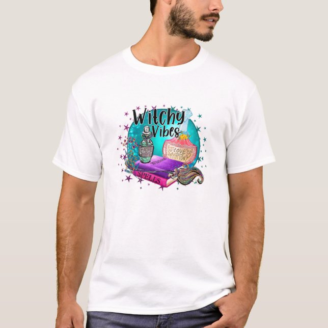 Hexchy Vibes Funny Halloween Magic Hexchy T-Shirt (Vorderseite)